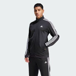 Adidas Men's Black Essentials Warm-Up 3-Stripes Track Jacket Size 2XL